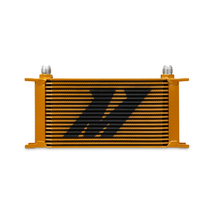 Load image into Gallery viewer, Mishimoto Universal 19-Row Stacked-Plate Oil Cooler, Gold, MMOC-19G