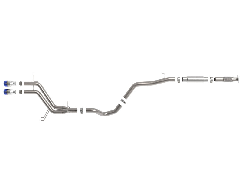 aFe Takeda 2-1/2 inch to 3 inch Stainless Steel Cat-Back Exhaust with Blue Flame Tips for Hyundai Veloster 2013-2017