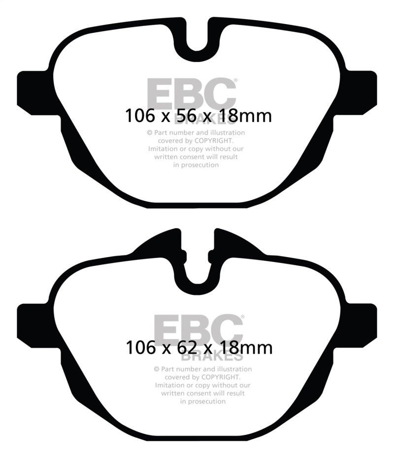 EBC Redstuff Ceramic Rear Brake Pads for BMW X3 2.0 Turbo (F25) * Low Dust, High Performance