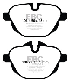 EBC Redstuff Ceramic Rear Brake Pads for BMW X3 2.0 Turbo (F25) * Low Dust, High Performance