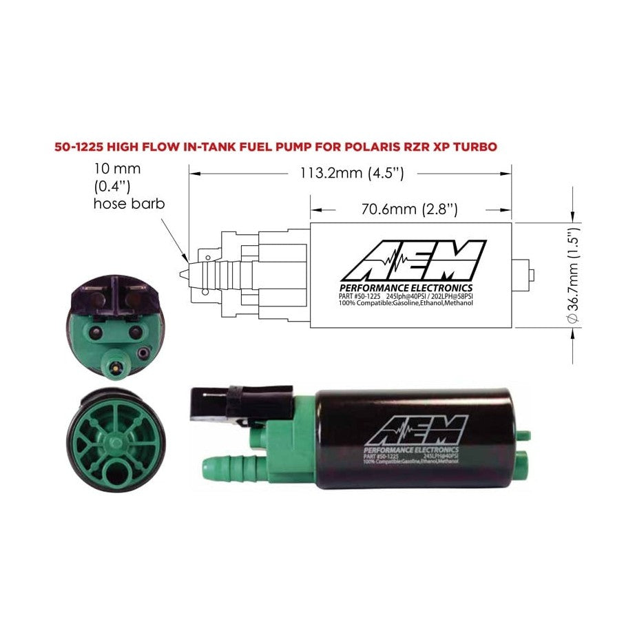 AEM - RZR E85 Hi Flow Fuel Pump - 50-1225