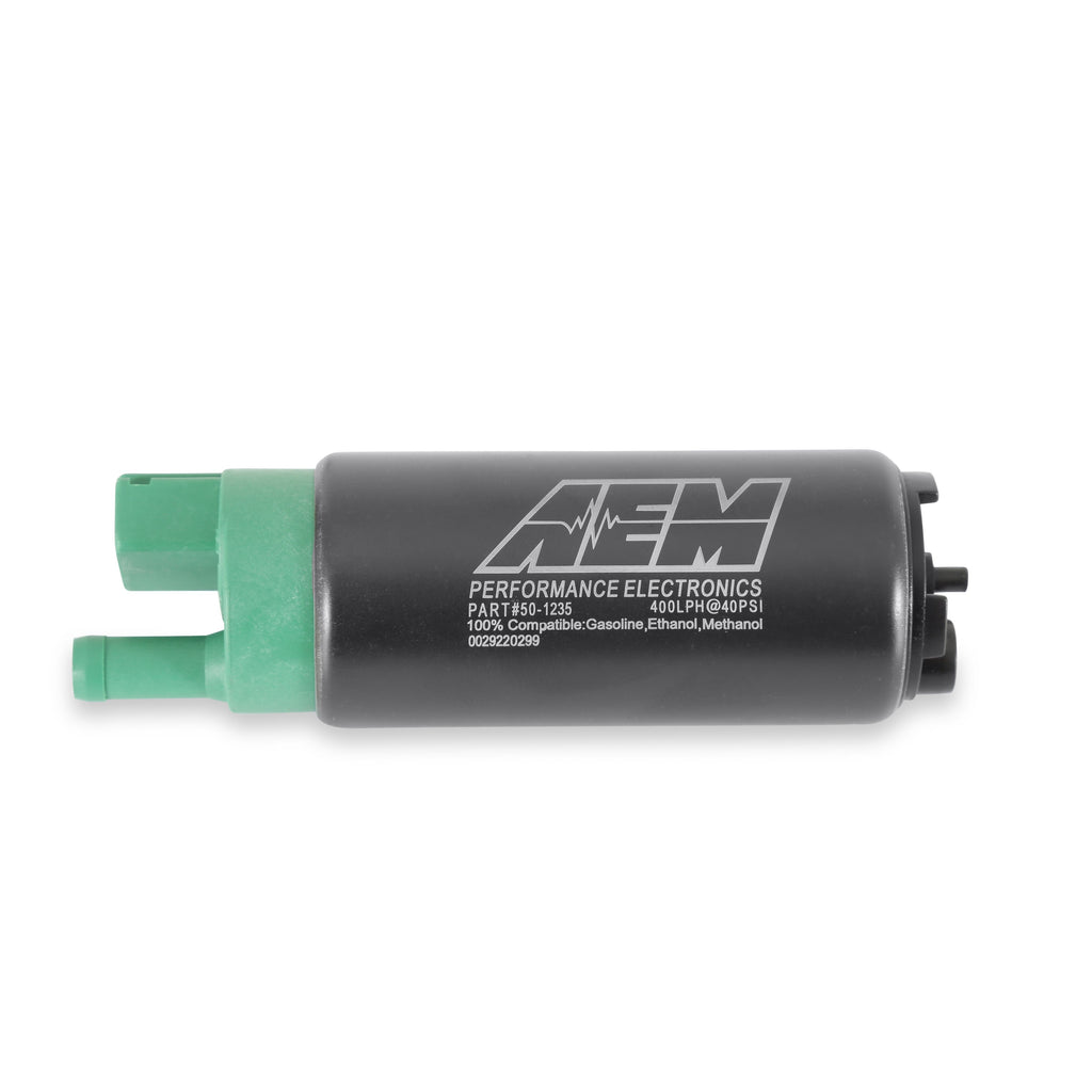 AEM - 400LPH E85-COMPATIBLE HI FLOW IN-TANK FUEL PUMP - SINGLE BARB - 50-1235