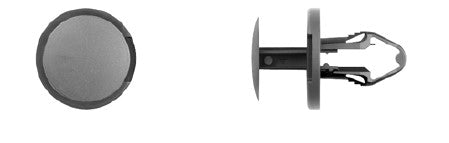 Black Nylon Push Type Ret 8mm Hole 19mm Flng 16mm Stem