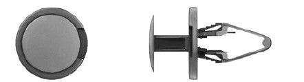 Black Nylon Push Type Ret 8.5mm Hole 20mm Flng 20mm Stem