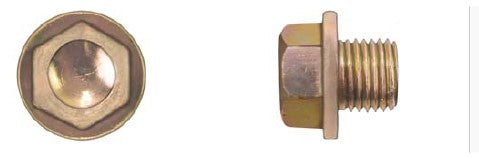 5Pcs Yellow Zinc Oil Drain Plug - 14-1.50 x 10mm 17mm Hex Size