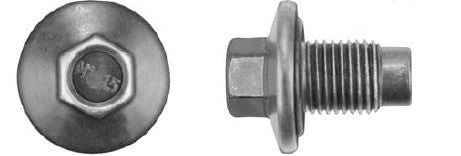 2Pcs Oil Drain Plug W/Rubber Gasket - 14-1.50 x 20mm 13mm Hex Size