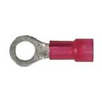 25Pcs Red Nylon 22-18 WireTerminal - #10 Stud Size Ring Type