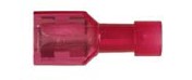 50Pcs Red Nylon 22-18 Wire Terminal - 1/4" Tab Full/Ins. Fem. Spades