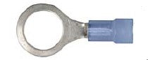 25Pcs Blue Nylon 16-14 WireTerminal - 3/8" Stud Size Ring Type