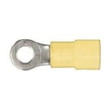 25Pcs Yellow Nylon 12-10 Terminal - #8 Stud Size Ring Type