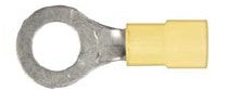 25Pcs Yellow Nylon 12-10 Terminal - 5/16" Stud Size Ring Type