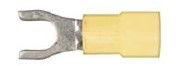 25Pcs Yellow Nylon 12-10 Terminal - #10 Stud Size Spade Type