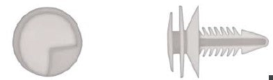 Natural Nylon Door Panel Ret - 6.5mm Hole Size 21mm Stem Lgth