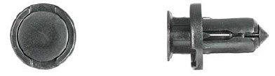 Black Nylon Push Bumper Ret 10mm Hole 18mm Flng 15mm Stem