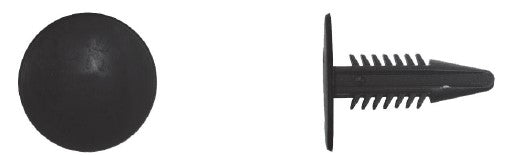 25Pcs Black Nylon Seat Back Ret - 9/32" Hole Size 15/16" Stem