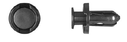 Black Nylon Fender Push Ret 10mm Hole 20mm Flng 18mm Stem