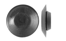 100Pcs Black Plastic Flush Hole Plugs - 1/4