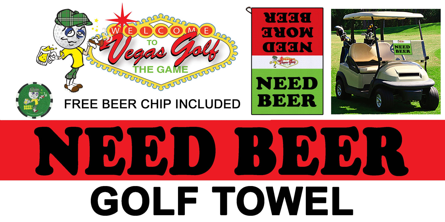 NEED BEER GOLF TOWEL with FREE Beer Chip from Vegas Golf