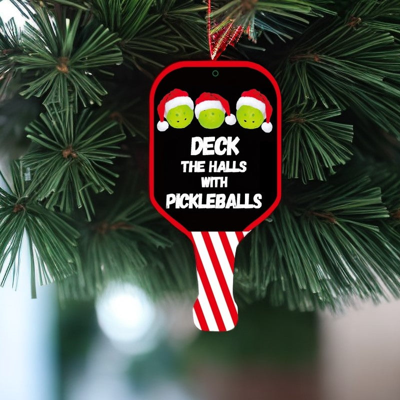 NEW! Large Pickleball Christmas Ornament 6.5"x3"