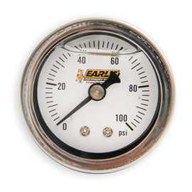 Earl's - 0–100 PSI Analog Pressure Gauge – Liquid-Filled