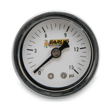 Load image into Gallery viewer, Earl’s - 0 to 15 PSI Oil-Filled Fuel Pressure Gauge