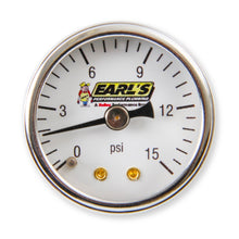 Load image into Gallery viewer, Earl&#39;s - 0–15 PSI Analog Fuel Pressure Gauge