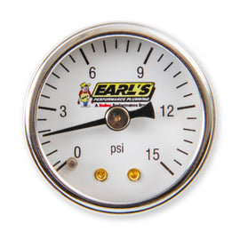 Earl's - 0–15 PSI Analog Fuel Pressure Gauge