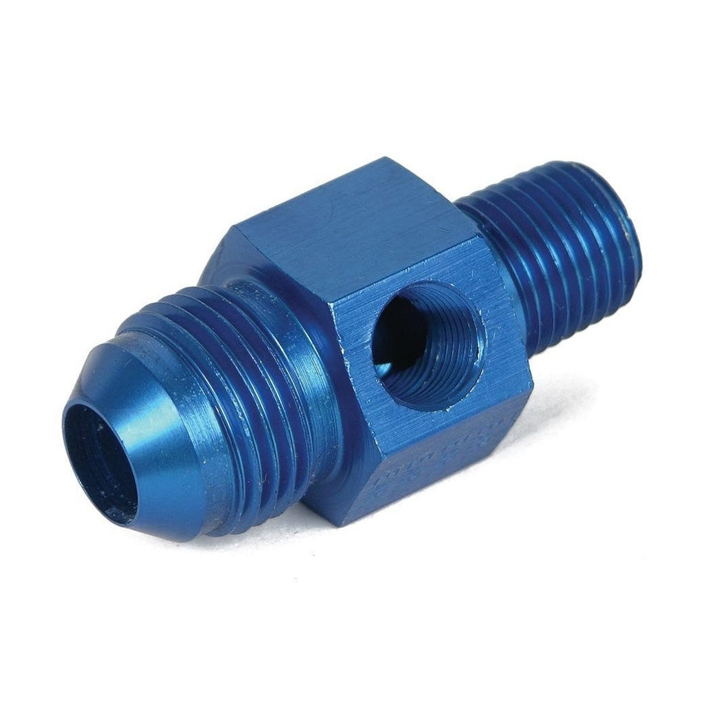 Earl’s - Fuel Pressure Gauge Adapter – 8AN Male / 1/4 NPT Male / 1/8 NPT Female Tee