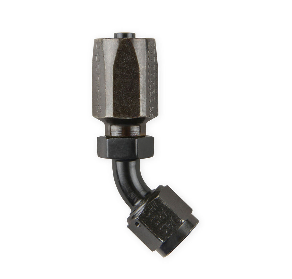 Earl's - Power Steering 45° -6 AN Hose End-Black Chromate
