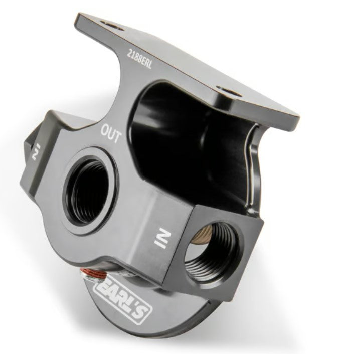 Earl’s - Billet Remote Oil Filter Mount w/ -10 ORB Ports