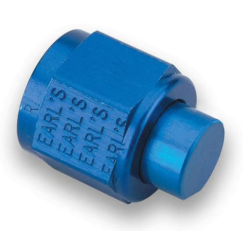 Earl’s -4 AN Cap (Blue Anodized Aluminum)