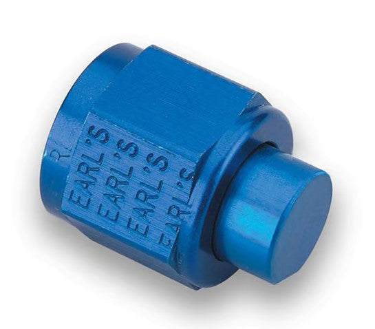 Earl’s -6 AN Cap – Premium 2024 Aluminum Anodized Blue Hose End Cover