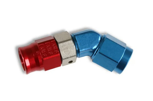 Earl’s - Speed-Seal Hose End 45° for Speed-Flex Hose (8 AN, Adjustable, Red/Blue Aluminum)