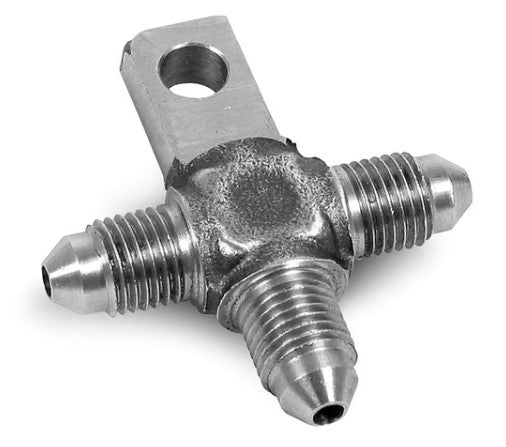 Earl's - 3 AN Male Tee w/ Mount Stainless Steel Fuel Fitting