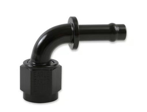 Earl's - Vapor Guard™ Hose End 90° Barb & Band Clamp for 3/8" Vapor Guard Hose