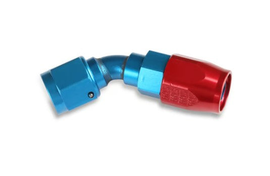 Earl’s - Swivel-Seal® 45° AN6 Hose End Fitting (Red/Blue Anodized Aluminum)