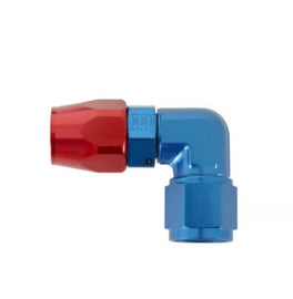 Earl’s – 90 Degree Swivel-Seal Hose End -10 AN Red/Blue for Universal Fuel Systems