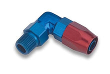 Load image into Gallery viewer, Earl’s – Swivel-Seal® 90° NPT Hose End, 8 AN, Aluminum, Red/Blue