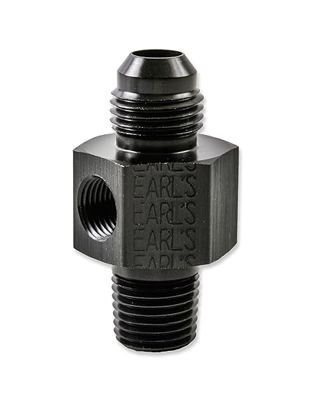 Earl's - Fuel Pressure Gauge Adapter 8 AN x 1/4 NPT x 1/8 NPT for Universal Applications