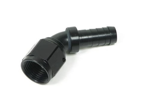 Earl's – Auto-Crimp Hose End 45-Degree Size -4 in Black