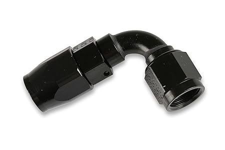 Earl’s – 90 Degree Swivel-Seal Hose End, -6 AN, Black (Clamshell Package)