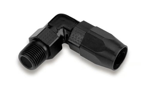 Earl’s – Swivel-Seal 90 Degree 6AN Hose End with 3/8 NPT for Universal Applications