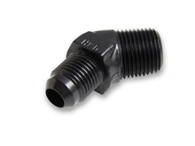 Load image into Gallery viewer, Earl’s – 45 Degree Elbow Male AN -6 to 3/8" NPT (Black Anodized Aluminum)