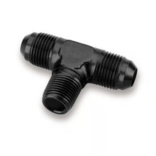 Load image into Gallery viewer, Earl’s – -8 AN Male Tee to 3/8" NPT Male Black Anodized Aluminum Fitting