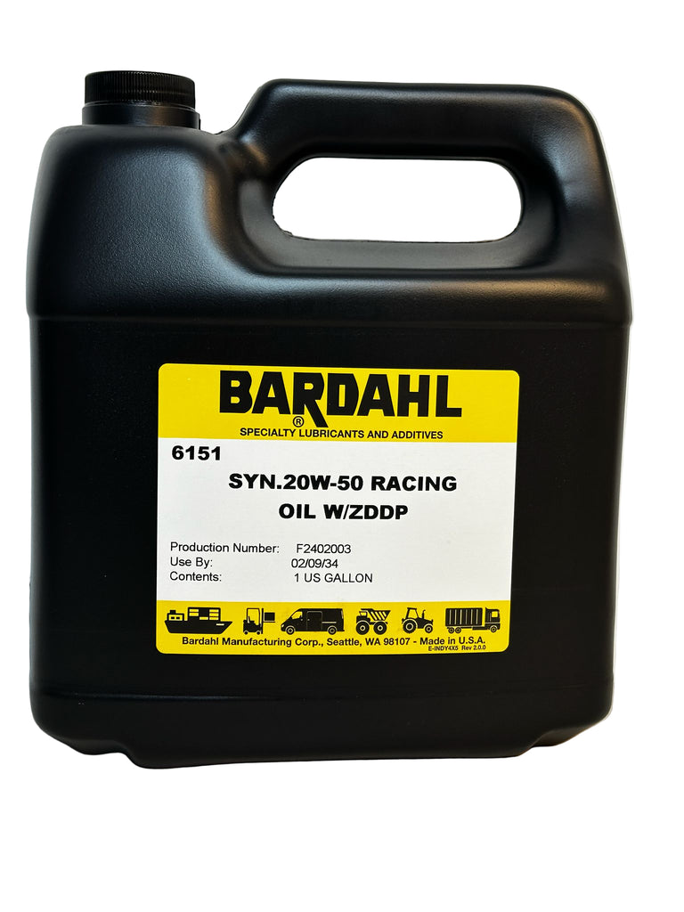 BARDAHL - Synthetic SAE 20W-50 Racing Oil w/ZDDP 1gal - 6151