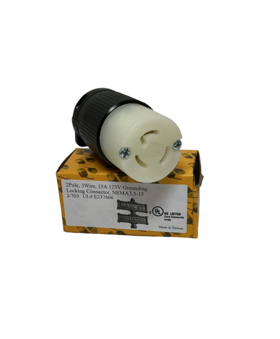 NEMA L5-15R Locking Connector 15A 125V 2 Pole 3 Wire cUL Choose Pack Size