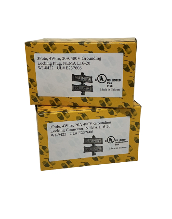 NEMA L16-20P & L16-20R Locking Plug Connector Set Choose Pack Size 20A 480V