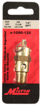Load image into Gallery viewer, MILTON - 1/4" MNPT ASME SAFETY VALVE, 125 PSI POP OFF PRESSURE - S-1090-125