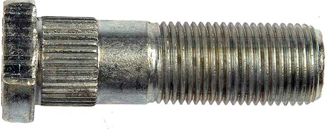DORMAN - 5/8-18 Serrated Wheel Stud With Clip Head - .657 In. Knurl, 2-1/8 In. Length - 610-077