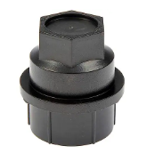 DORMAN - Black Wheel Nut Cover M27-2.0, Hex 22mm - 611-607